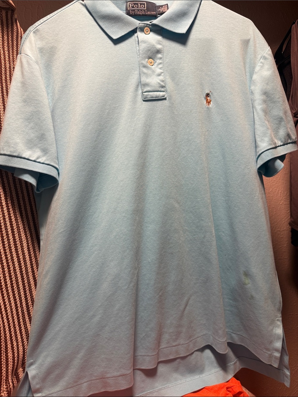 Polo by Ralph Lauren Pale Blue Cotton Polo Shirt